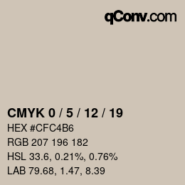 カラーコード: CMYK 0 / 5 / 12 / 19 | qconv.com