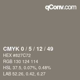 Color code: CMYK 0 / 5 / 12 / 49 | qconv.com