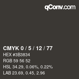 Color code: CMYK 0 / 5 / 12 / 77 | qconv.com