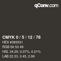 颜色代码: CMYK 0 / 5 / 12 / 78 | qconv.com