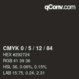 Color code: CMYK 0 / 5 / 12 / 84 | qconv.com