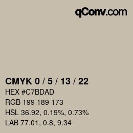 颜色代码: CMYK 0 / 5 / 13 / 22 | qconv.com