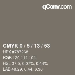 Color code: CMYK 0 / 5 / 13 / 53 | qconv.com