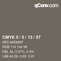 颜色代码: CMYK 0 / 5 / 13 / 57 | qconv.com