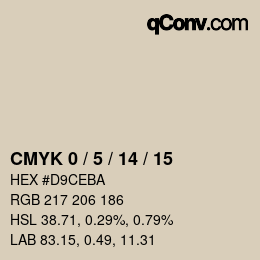 カラーコード: CMYK 0 / 5 / 14 / 15 | qconv.com