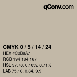カラーコード: CMYK 0 / 5 / 14 / 24 | qconv.com