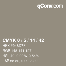 颜色代码: CMYK 0 / 5 / 14 / 42 | qconv.com