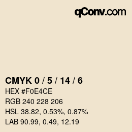 颜色代码: CMYK 0 / 5 / 14 / 6 | qconv.com
