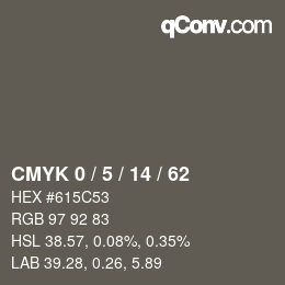 Código de color: CMYK 0 / 5 / 14 / 62 | qconv.com