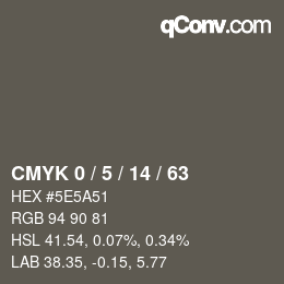 Color code: CMYK 0 / 5 / 14 / 63 | qconv.com