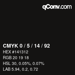 颜色代码: CMYK 0 / 5 / 14 / 92 | qconv.com