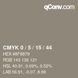 颜色代码: CMYK 0 / 5 / 15 / 44 | qconv.com