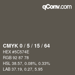 Color code: CMYK 0 / 5 / 15 / 64 | qconv.com