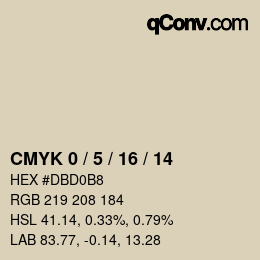 カラーコード: CMYK 0 / 5 / 16 / 14 | qconv.com