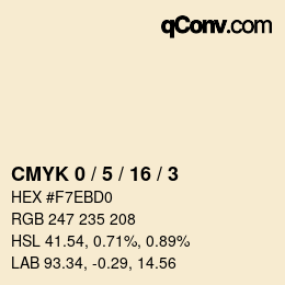颜色代码: CMYK 0 / 5 / 16 / 3 | qconv.com