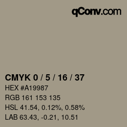 カラーコード: CMYK 0 / 5 / 16 / 37 | qconv.com