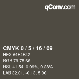 Color code: CMYK 0 / 5 / 16 / 69 | qconv.com