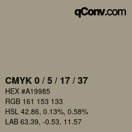 カラーコード: CMYK 0 / 5 / 17 / 37 | qconv.com