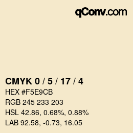 Color code: CMYK 0 / 5 / 17 / 4 | qconv.com