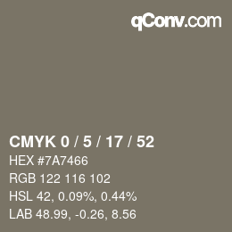 Color code: CMYK 0 / 5 / 17 / 52 | qconv.com