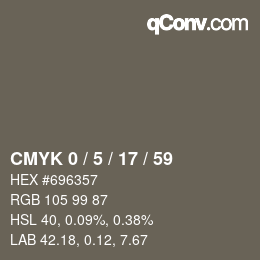 Color code: CMYK 0 / 5 / 17 / 59 | qconv.com