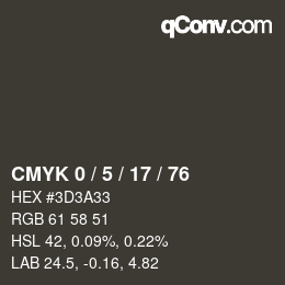 Color code: CMYK 0 / 5 / 17 / 76 | qconv.com