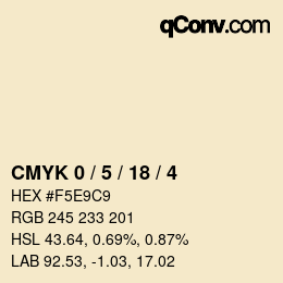 Color code: CMYK 0 / 5 / 18 / 4 | qconv.com