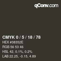 颜色代码: CMYK 0 / 5 / 18 / 78 | qconv.com