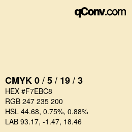 Color code: CMYK 0 / 5 / 19 / 3 | qconv.com