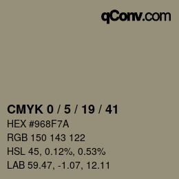 Color code: CMYK 0 / 5 / 19 / 41 | qconv.com