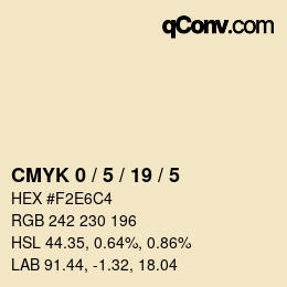 Color code: CMYK 0 / 5 / 19 / 5 | qconv.com