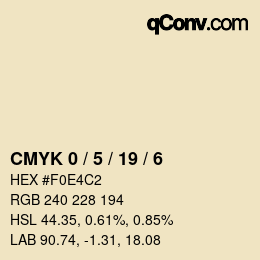 Color code: CMYK 0 / 5 / 19 / 6 | qconv.com