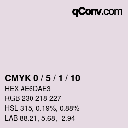 カラーコード: CMYK 0 / 5 / 1 / 10 | qconv.com