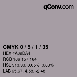 颜色代码: CMYK 0 / 5 / 1 / 35 | qconv.com