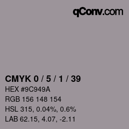 Color code: CMYK 0 / 5 / 1 / 39 | qconv.com