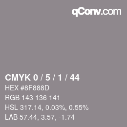 Color code: CMYK 0 / 5 / 1 / 44 | qconv.com