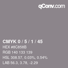 Color code: CMYK 0 / 5 / 1 / 45 | qconv.com