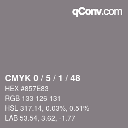 Color code: CMYK 0 / 5 / 1 / 48 | qconv.com