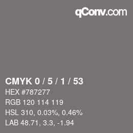Color code: CMYK 0 / 5 / 1 / 53 | qconv.com