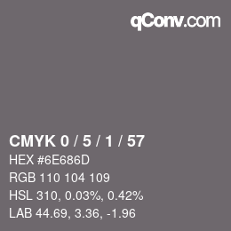 Color code: CMYK 0 / 5 / 1 / 57 | qconv.com