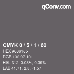 颜色代码: CMYK 0 / 5 / 1 / 60 | qconv.com