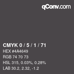 颜色代码: CMYK 0 / 5 / 1 / 71 | qconv.com