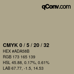 カラーコード: CMYK 0 / 5 / 20 / 32 | qconv.com