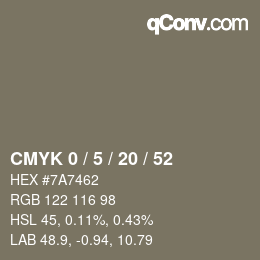 Color code: CMYK 0 / 5 / 20 / 52 | qconv.com
