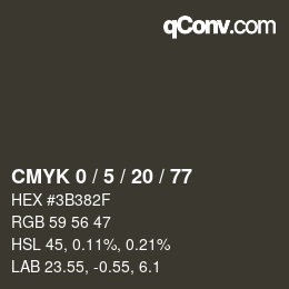 Color code: CMYK 0 / 5 / 20 / 77 | qconv.com