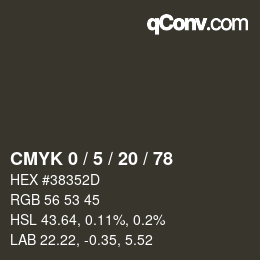 Color code: CMYK 0 / 5 / 20 / 78 | qconv.com