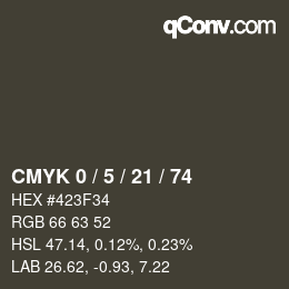 Color code: CMYK 0 / 5 / 21 / 74 | qconv.com