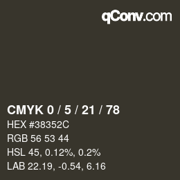 Color code: CMYK 0 / 5 / 21 / 78 | qconv.com
