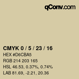 カラーコード: CMYK 0 / 5 / 23 / 16 | qconv.com