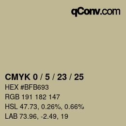カラーコード: CMYK 0 / 5 / 23 / 25 | qconv.com